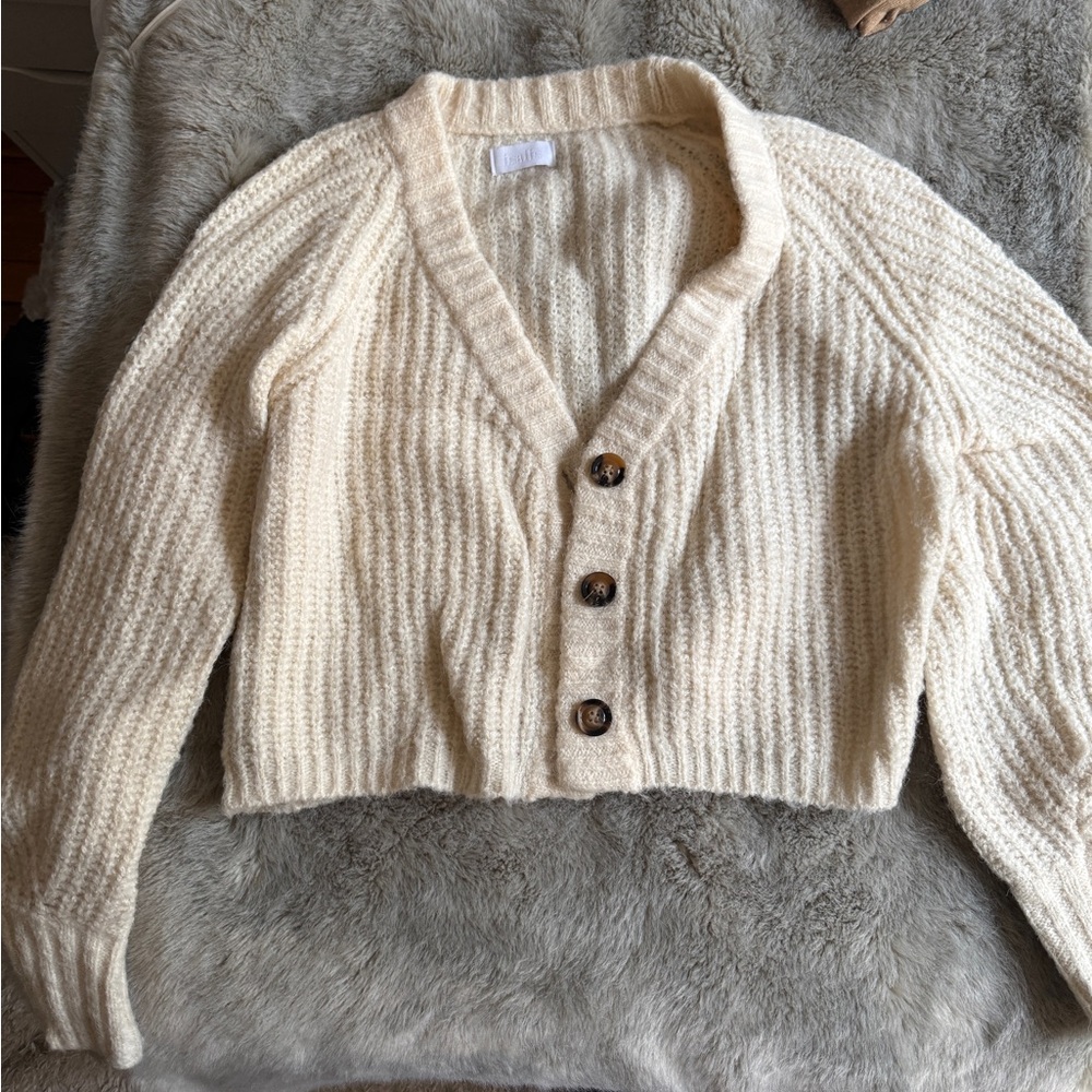 Cozy Cream Button-Up Sweater